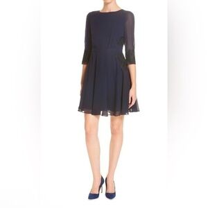 New with tags Ted Baker Gaenor navy blue embroidered dress